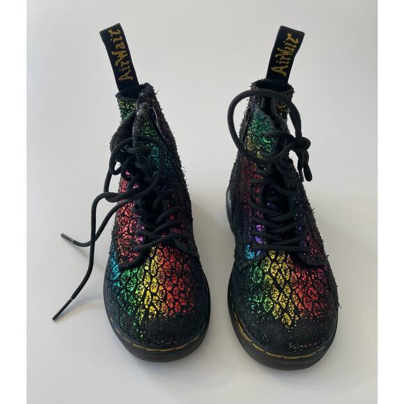 Rainbow Metallic Suede Leather Side‎ Zip Lace Up 1460 Dr. Martens Size Toddler 9 - Picture 3 of 5